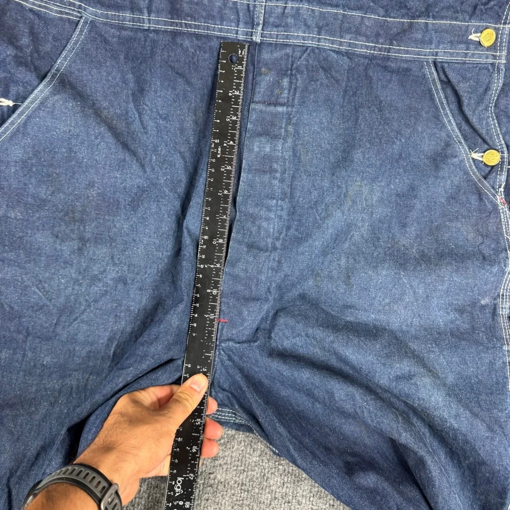 Dickies Overalls Mens Size 40x32 Blue Denim Bib Straight Leg Workwear Indigo